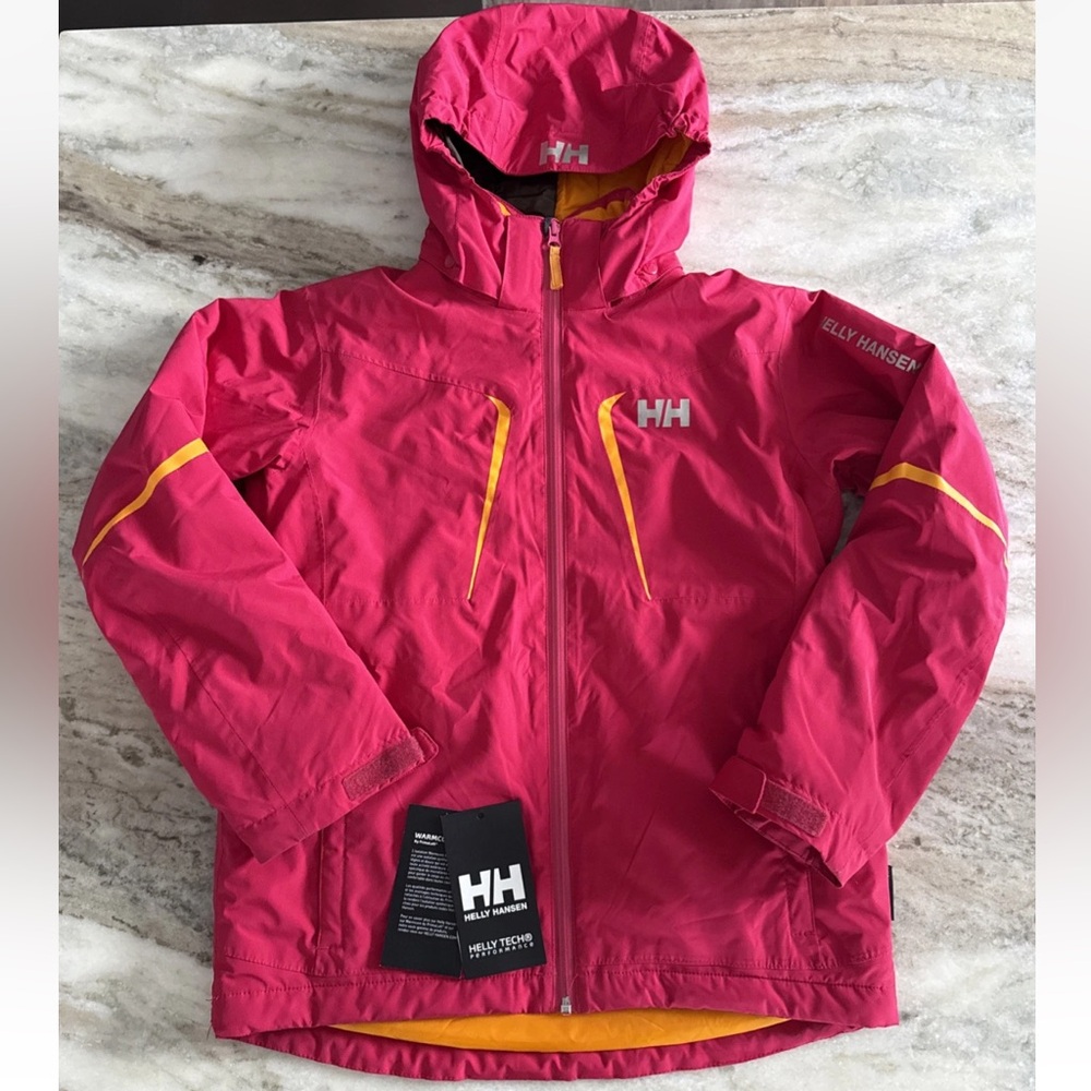 Helly Hansen Stoneham Junior Ski Jacket Boys 164 cm Size 14 Raspberry Red Orange